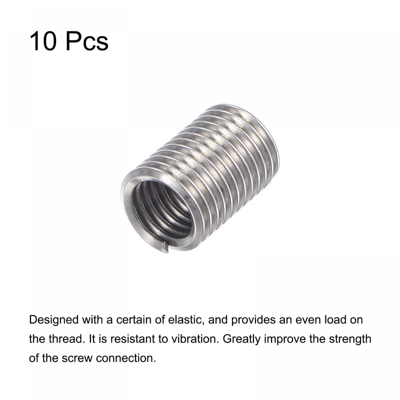 uxcell Wire Thread Inserts 5/16-18 UNC 2.5D 304 Stainless Steel Helical Type Coiled Wire Screw Repair Threaded Sleeve Steel Sheath 10pcs