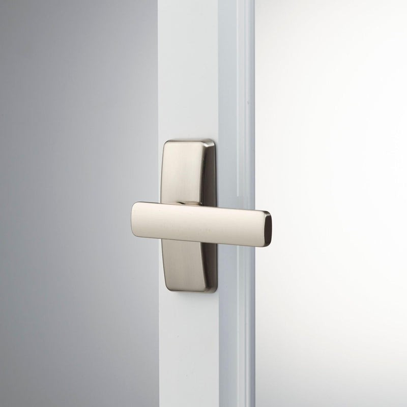 Ideal Security Model AJ Lever Handle Set for Storm Doors and Screen Doors, Replacement Door Handle for Surface Mount Installation, Satin Nickel