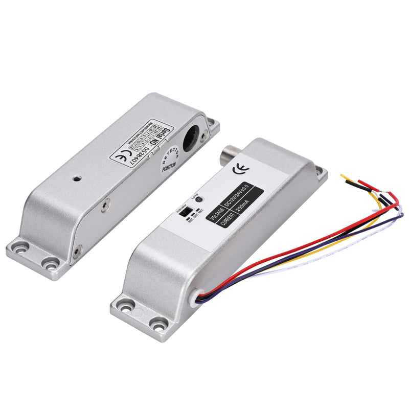 Electric Drop Bolt Lock NO Mode Fail Security DC 12V Electronic Bolt Door Lock for Access Control System with Time Delay Fail-Security Mode
