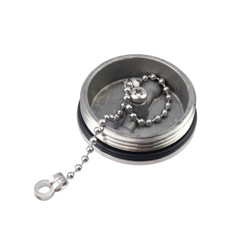 Bitray 316 Stainless Steel Boat Deck Filler Cap Marine Fuel Cover with Chain and Key Marine Boat Fill Port - 2"/50mm Silver / 50mm