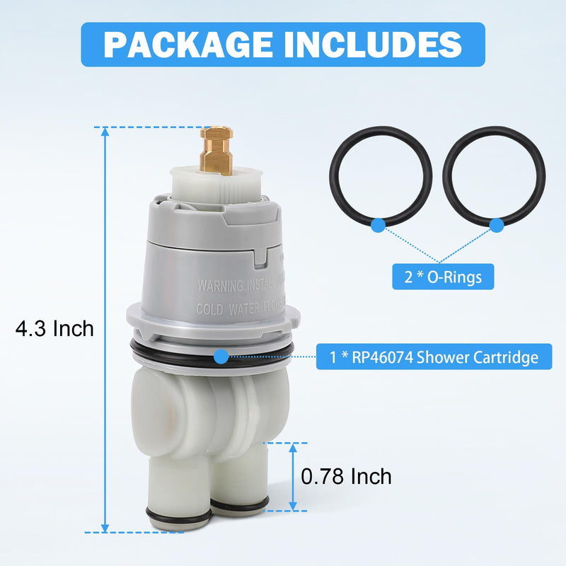RP46074 Delta Shower Valve Cartridge Compatible with Delta 13/14 Series Bath Tub Shower Faucet Single Handle Universal Shower Valve Cartridge Repair Assembly Replacement Monitor Cartridge Parts