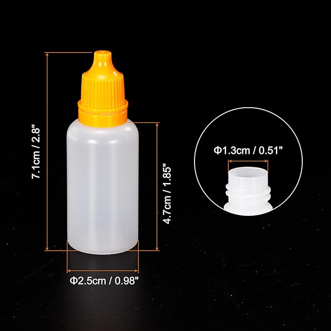 PATIKIL 20ml Liquid Dropper Bottles 20pcs PE Squeezable Drop Eye Dropper Container with PP Cap for Home Travel Yellow - NewNest Australia
