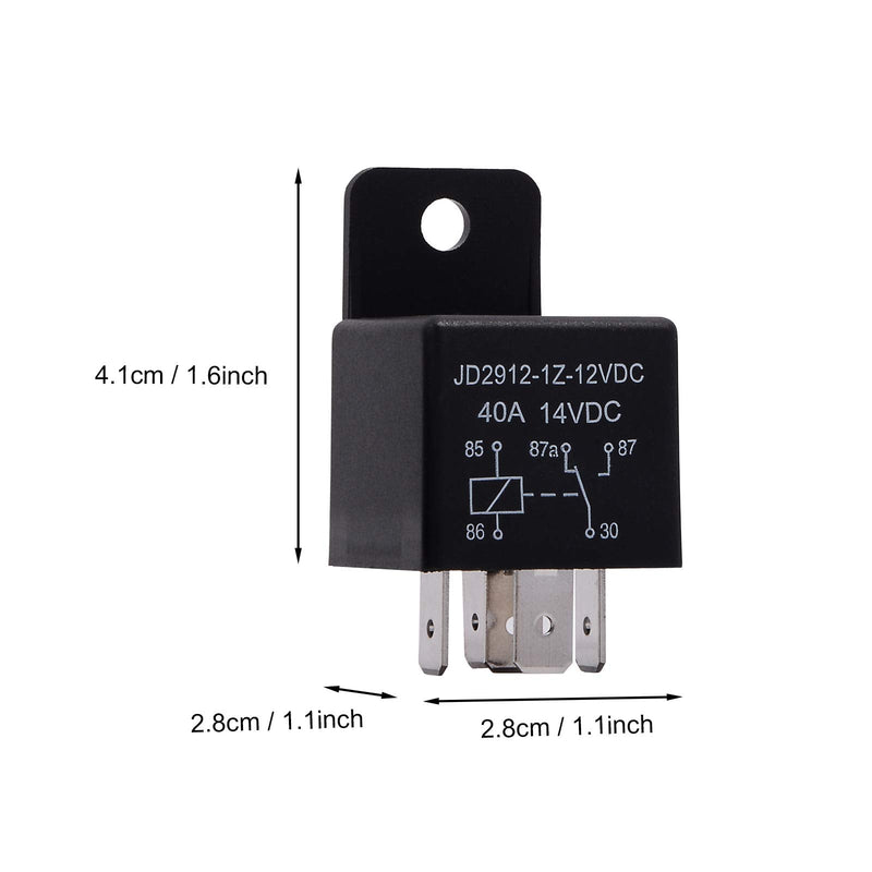 EHDIS 12V Motor Relay 5 Pin Coil 40amp Spdt Model No.: JD2912-1Z-12VDC 40A 14VDC, Contactor Relay Switch Power, Auto Switches & Starters, 2 Pack