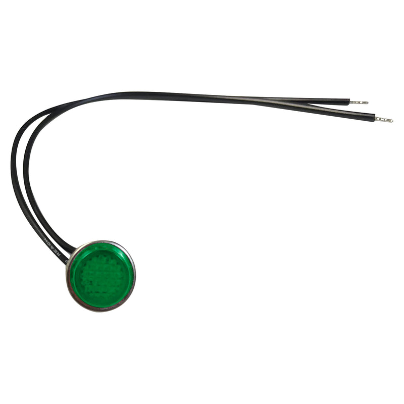 Sherco-Auto Universal 12V Green Incandescent Indicator Light - Mounting Diam. 1/2” - 5 Pack