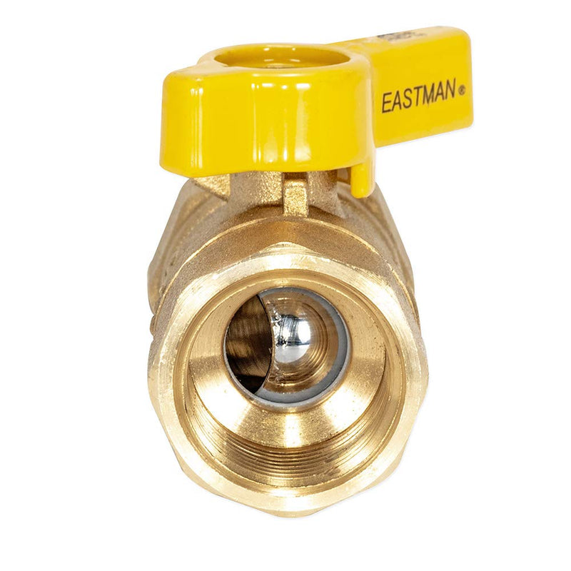 Eastman 3/4 Inch FIP Straight Gas Ball Valve with 1/4-Turn Handle, Brass Plumbing Fitting, 60011 3/4 in.