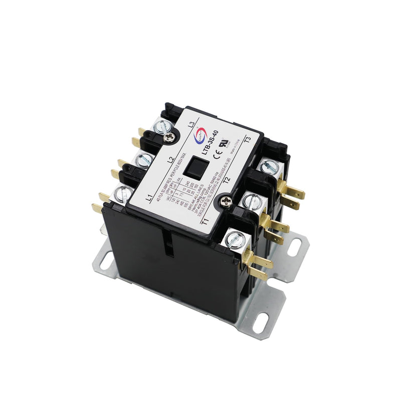 Long Term 3 Pole 40 Amp 120V Coil Definite Purpose Air Conditioner Contactor AC Compressor Contactor Air Conditioner Condenser 3P-40A-120V