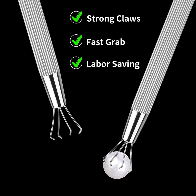 3Pcs Grabber Tool Holder Set Jeweler's Pick Up Sprinkle Pen Jewelry Tweezers 4 Claw Piercing Ball with Prongs Diamond Claw Precision Stainless Steel For Tiny Objects IC Chip Electronic Components Black