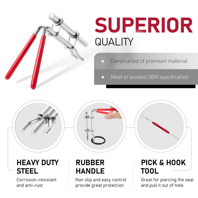 Hydraulic Cylinder Seal Kit-Rod Seal Install Tool-Hydraulic U-Cup Twistor Installation Tool Seal Twistor Install Tool Set with 2 Side Pick & Hook Multi Tool 5PCS