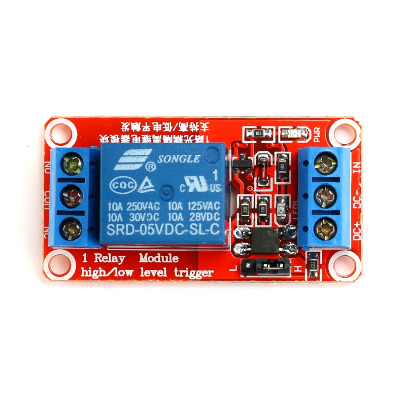 5Pcs 1 Channel 5V Relay Module with Optocoupler Isolation Supports High or Low Level Trigger 1-Way 5V Red Board Expansion Board