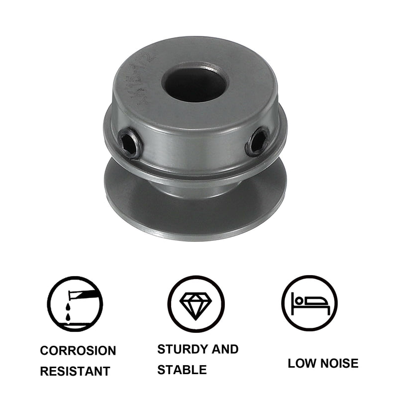 uxcell AK15-1/2 V-Belt Sheave 1/2"Bore 1.55"OD Single Groove Web Sheave Bored-to-Size Sheave, Cast Iron, Belt Section for 4L or A Belt
