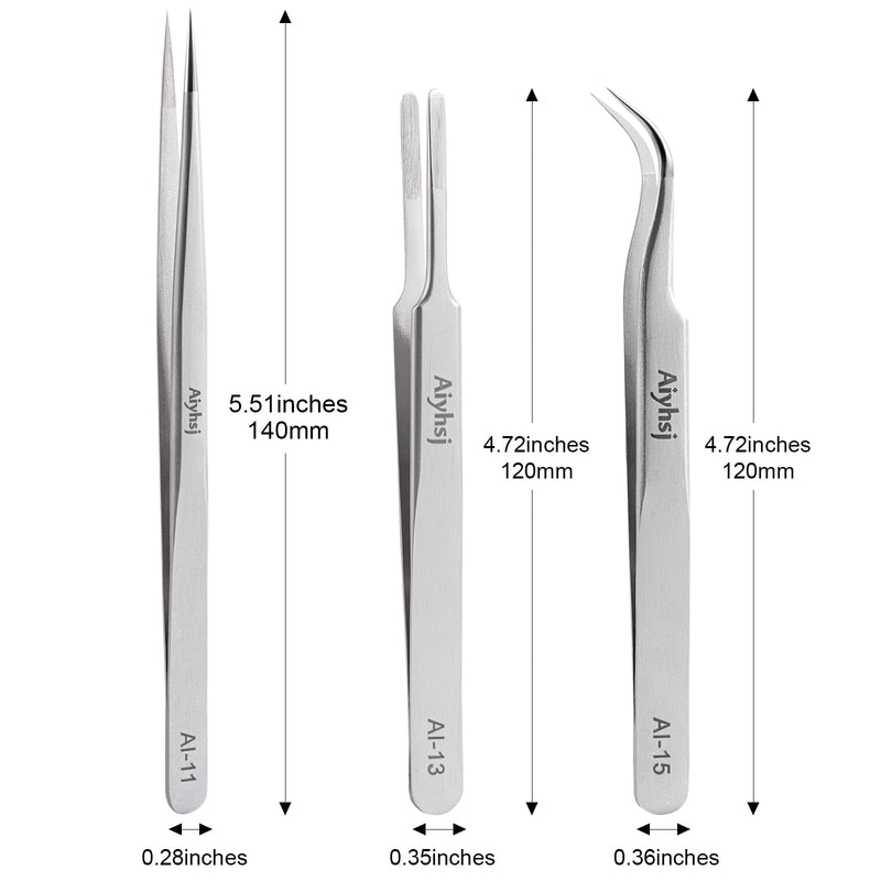 Precision Tweezer, Upgraded Professional Fine Tip curved Tweezer, High-end Stainless Steel Tweezer for Craft, Electronics, Soldering, Eyelash Extensions, Laboratory Work, Jewelry-Making Fine Tip Curved (4.72in)