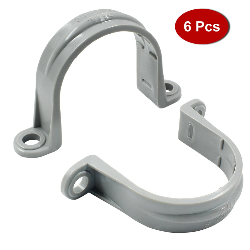 6 Pcs 1-1/2 Inch PVC Pipe Straps, Two Hole Plastic Straps Plastic Conduit Strap for PVC Pipes Conduit Cables 6 Pcs
