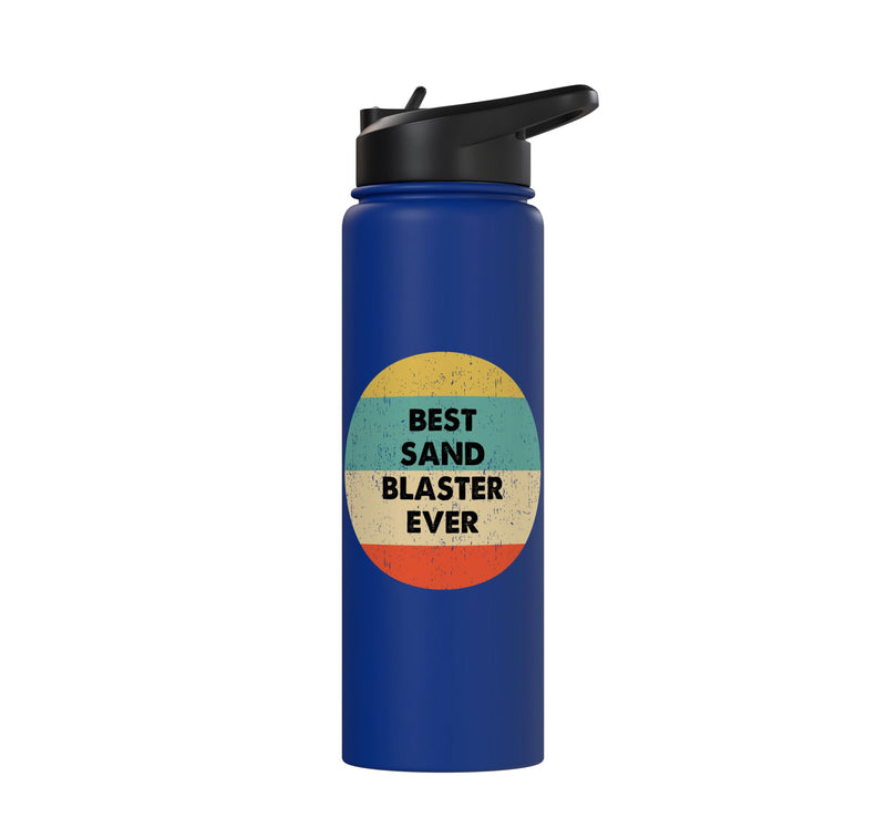 Sand Blaster Stainless Steel Insulated Water Bottle Royal Blue 30 Ounces