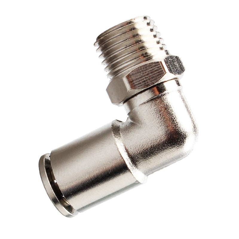 Beduan Brass BPL Push to Connect Air Fittings Elbow 1/4" Tube OD x 1/8" NPT Male 90° Degree Adapter (Pack of 5) 1/4"Tube OD-1/8"NPT 5Pcs