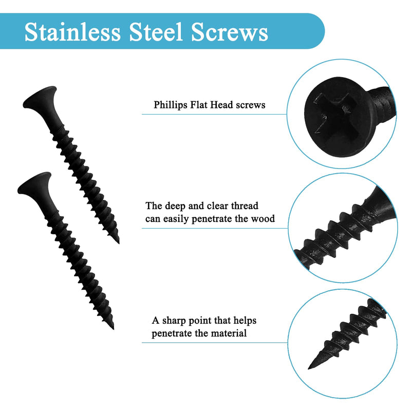 8PCS 3.80” x 0.75” Black Straight Flat Brace, Stainless Steel Sturdy Bracket, Metal Strap for Wood Furniture Chair with 32PCS Screws 3.80 x 0.75 x 0.12 inch