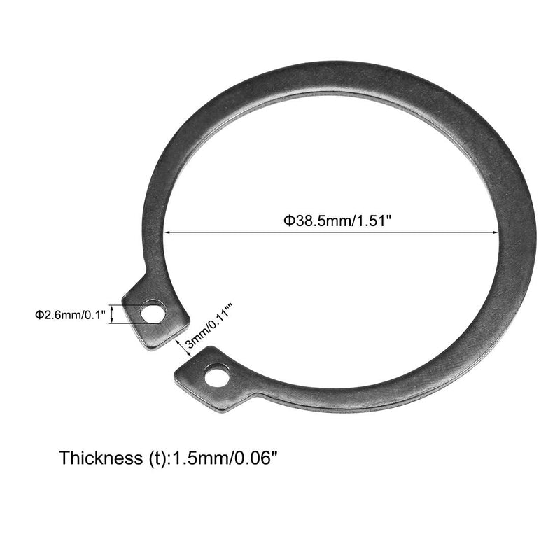 uxcell 45.5mm External Circlips C-Clip Retaining Shaft Snap Rings 50Mn 30pcs