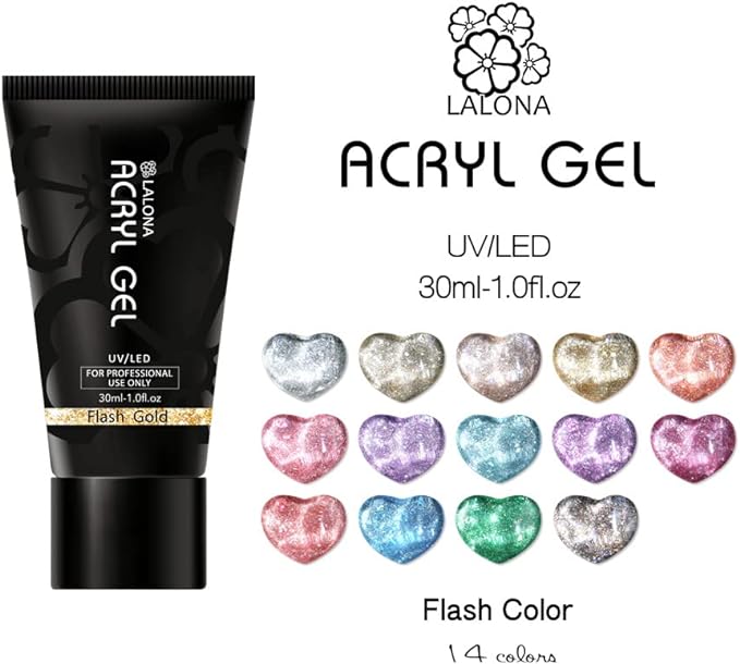 LALONA Acrylic Gel (Flash Color) (30ml) Sculpture Gel Nail Polygel (030. Flash Black) - NewNest Australia