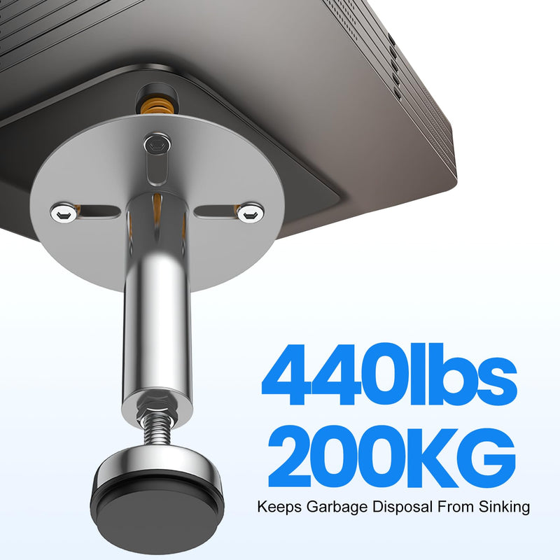 Garbage Disposal Support, Adjustable Spring Shock Absorber Bracket (7.48-10.62 inch (19-27cm)), Holds Up tp 440lbs, Stainless Steel Noise Reduction Installation Kit 7.48-10.62" (19-27cm)