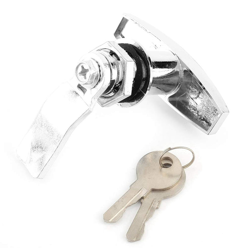 T Handle Lock, Truck Cap Locking T Handles, T Handle Canopy Replacement Lock for Trailers Caravans Etc(briht) Silver