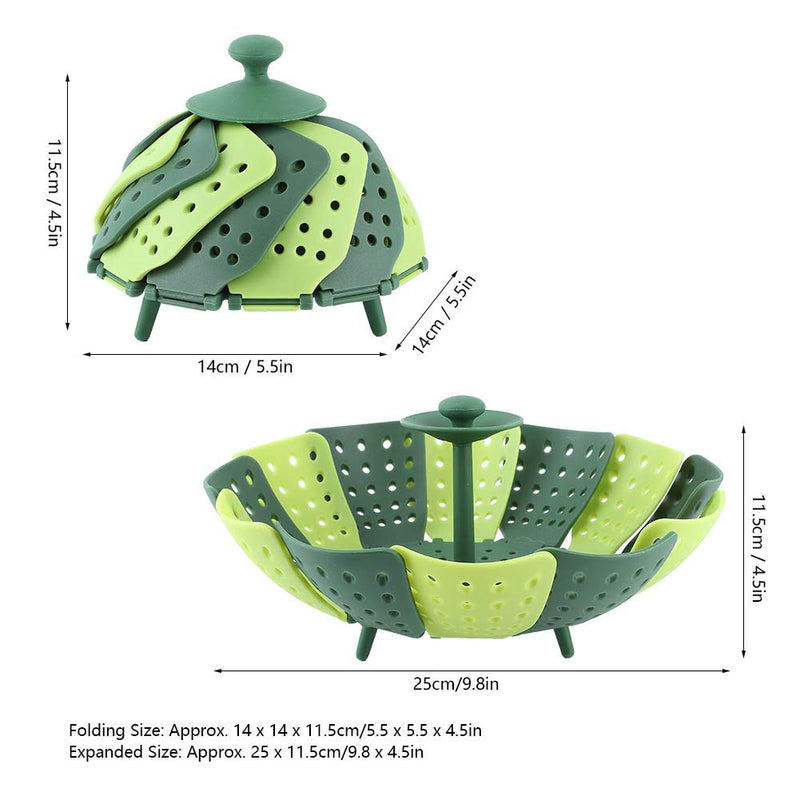 2pcs Foldable Steamer Basket,Silicone Vegetable Steamer Basket,Food Steamer,Pot Steamer Basket High Temperature Resistant Cooker Dish Steamer Basket For Steaming Fruit