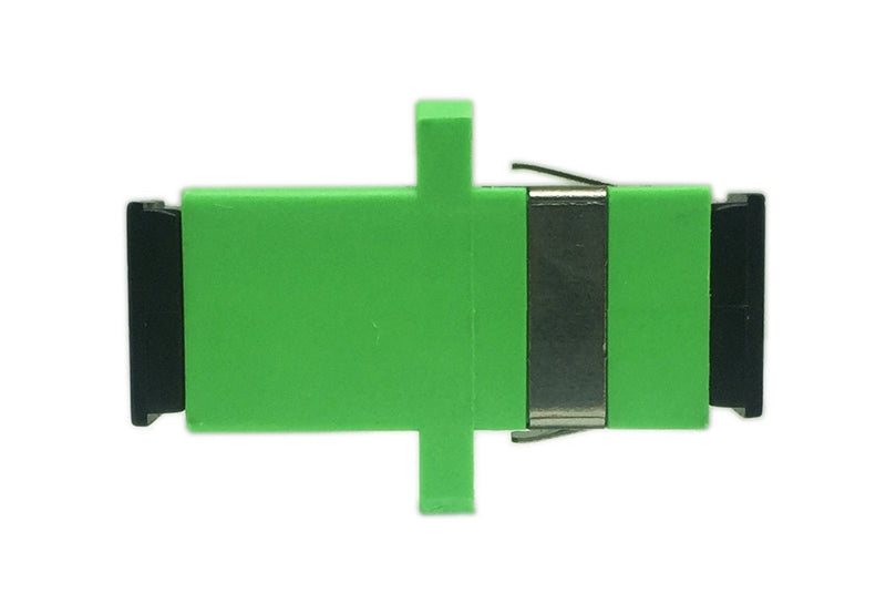 CERRXIAN SC Fiber Optic Adapter Female to Female APC Simplex Single Mode Fiber Optical Coupler Network Internet Connector Adapter with Mount Panel (Green 5-Pack)