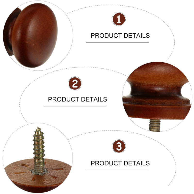 Angoily 8Pcs Solid Wood Round Door Handles 1.53 Inch Cabinet Knobs for Wardrobe Drawers Furniture Pulls Easy Install Durable Wood Drawer Knobs