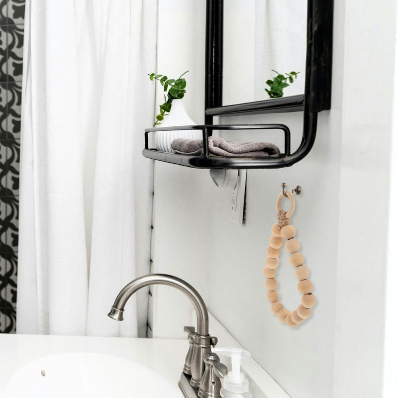 Wooden Bead Towel Ring Wall Mounted Towel Holder for Bathroom Hand Rack for Bathroom Space Saving Hand Rack for Kitchen Fits Towels Face Towels Rags