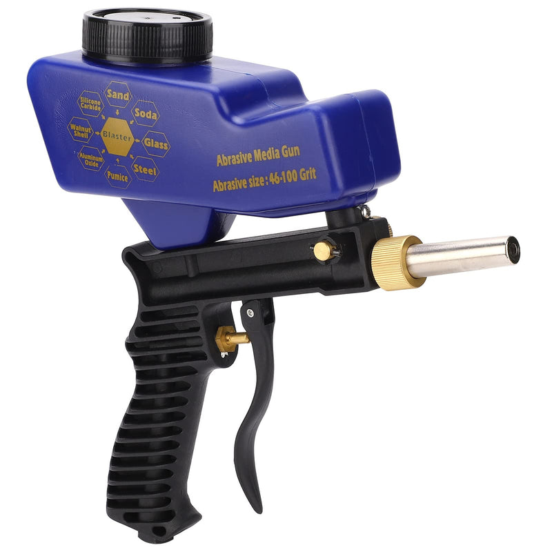 Feed Sandblasting Gun, Portable Handheld Sandblaster 70-150 PSI 6000RPM Air Sand Spray Gun Blasting Machine Tool Set Kit Paint Guns Accessories with Connector