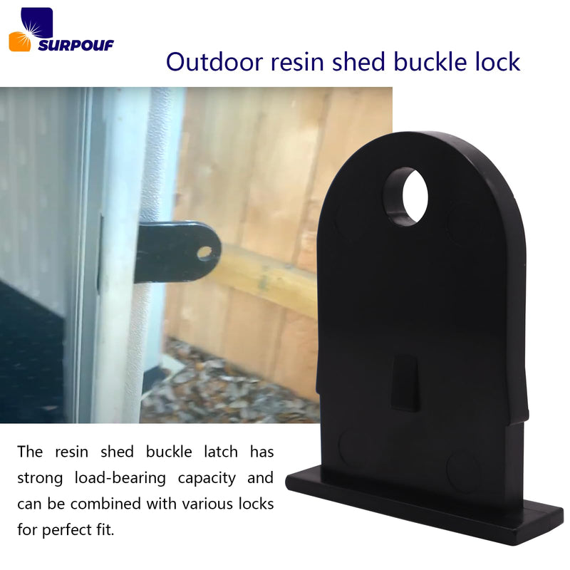 Outdoor Resin Shed Hasp Latch, Plastic Hasp Latch,Newly Upgraded Black Solid Core Plastic Fits for Rubbermaid