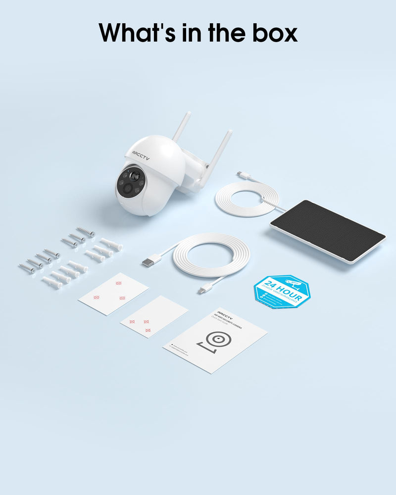 Solar Security Cameras Wireless Outdoor, 4MP 360° View Battery Powered Outdoor Camera, Night Vision with Spotlight, 2-Way Audio, PIR Motion Sensor, 2.4G/5G Dual Band WiFi, SD/Cloud Storage 1 Pack