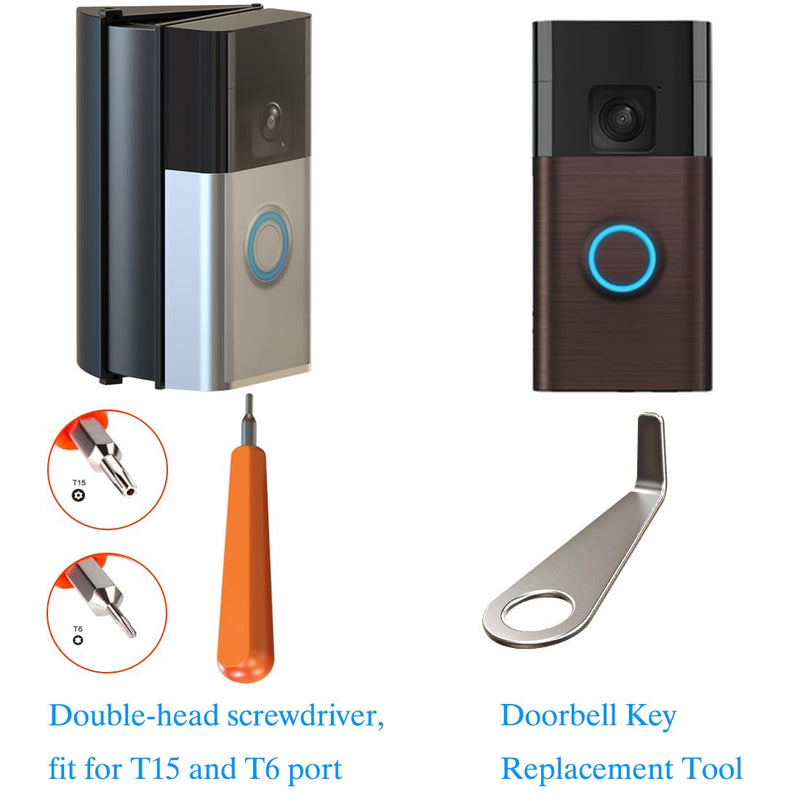 Adjustable (30 to 55 Degree) Video Doorbell Angle Mount, Compatible with Video Doorbell 1/2/3/4/(2020 Release)/Battery Doorbell/Plus, Widen Viewing Range Doorbell Corner Door Mount Wedge Kit (Black)