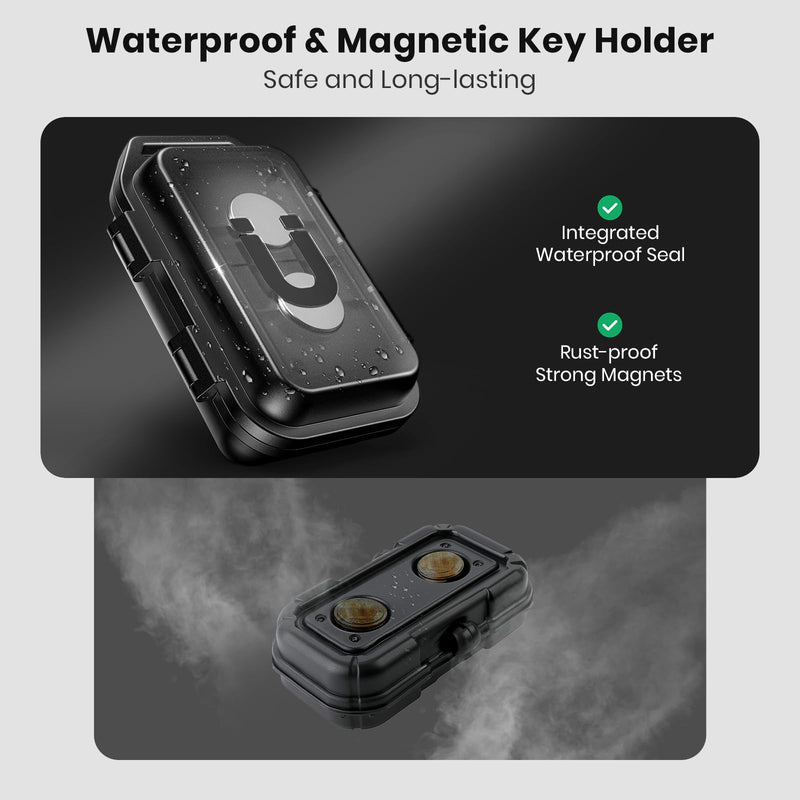Magnetic Key Box, Magnetic Key Holder Under Car, Hide a Key Magnetic Car, Waterproof & Dustproof Magnetic Key Hider Outdoor, Magnet Storage Box Basic 1pc