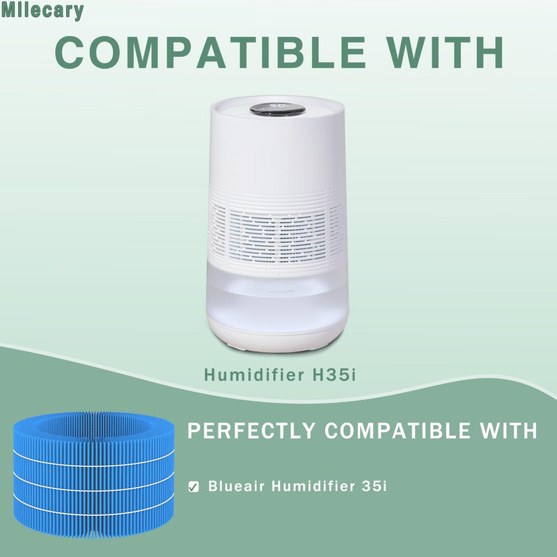H35i Humidifier Wick Filter Replacement, Compatible with Blueair Dreamwell H35i Premium Smart Humidifier 3.5L, 4 Pack