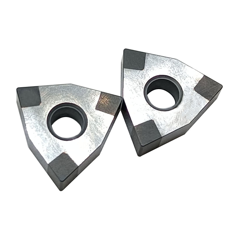 2pcs WNMG431/WNMG080404 CBN-6 Cubic Boron Nitride Suitable for high Speed Finishing of Heat Treated Steel,sintered Ferrous Alloy and cast Iron Double Side with 6 Cutting Edge.