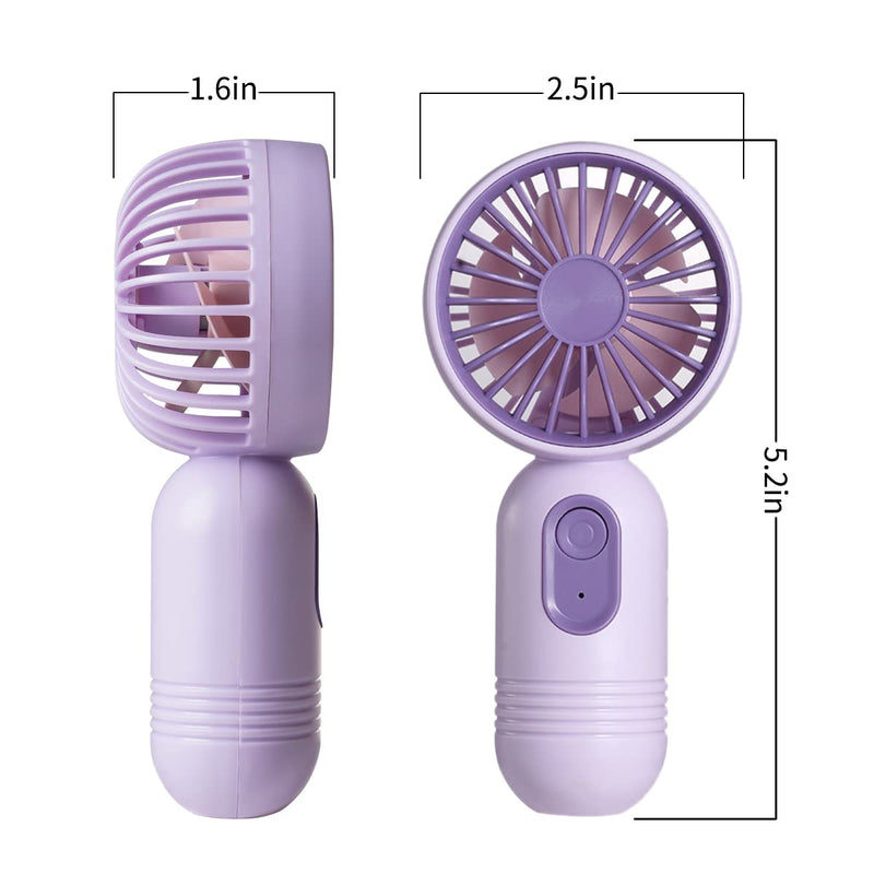 Mini Portable Fan 6 Pack, Cute Handheld Fan Battery Operated Lightweight Small Personal Fans with 3 Speeds and USB Rechargeable Eyelash Fans for Women Men Office Outdoor Travel Camping Black & Blue & Pink*2 & Purple*2
