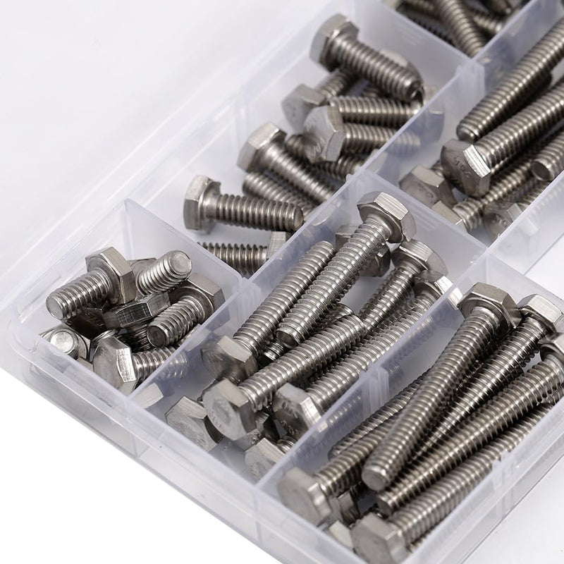 1/4-20 Bolts Screws Kit External Hex Head Stainless Steel 304 Fully Threaded Hex Bolt 1/4-20 x 1/2" 3/4" 1" 1-1/4" 1-1/2" 1-3/4" 2" Length 1/2" - 2"