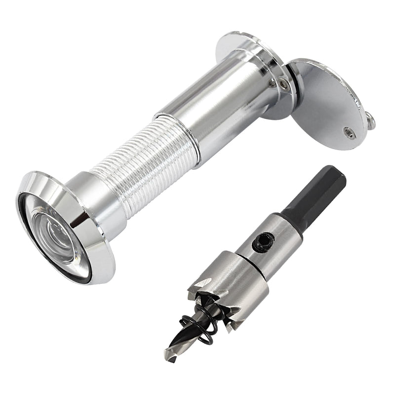 Waziaqoc Door Viewer Peephole, Brushed Nickel Adjustable Solid Zinc Alloy Door Viewer with Heavy Duty Rotating Privacy Cover with 16mm/0.63inch Drill Bit for 1-1/2" to 2-3/8" Doors