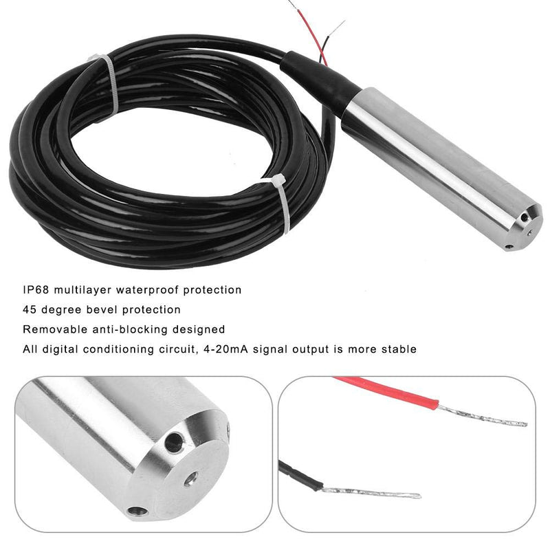 4-20mA Liquid Level Sensor，12-32VDC Output Liquid Level Detector,Liquid Level Transmitter,for Water, Oil, etc(Measuring Range:0-1m)