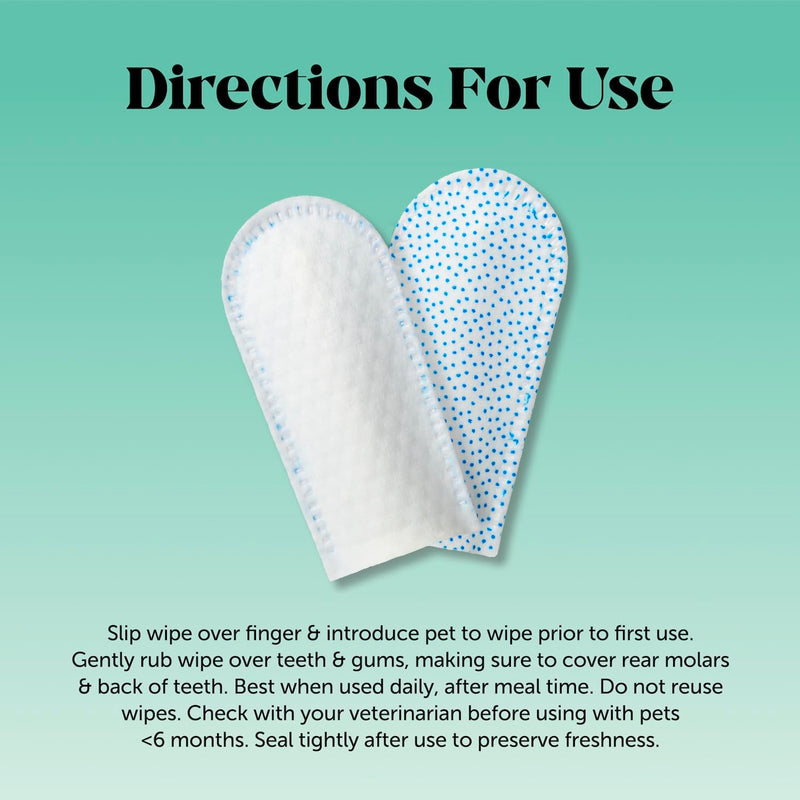 Dog Dental Finger Wipes for Teeth Cleaning Plaque Off - Cat Teeth Cleaning Wipes and Breath Freshener - Pet Toothbrush Alternative for Cat Dental Care, Dog Tartar Remover for Teeth, Gum Care (30 Ct)