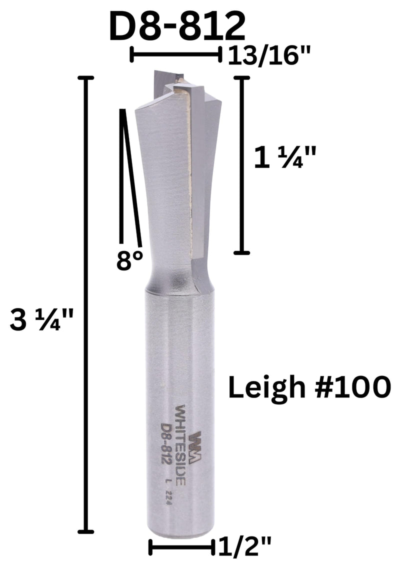 Dovetail Bit 1/2SH 13/16LD 1-1/4DOC 3-1/4OAL 2FL