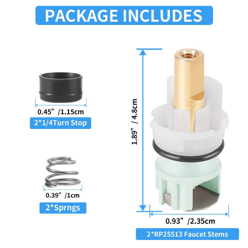RP25513 Faucet Cartridge Replacement Repair Kit for Delta 2 Pack Shower Valve Stem Assembly with RP4993 Seats Springs, Compatible with Delta Bathtub Sink Bathroom 2 Handle Faucets