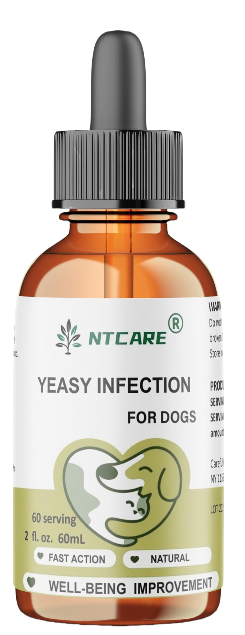 Yeast Infection Treatment for Dogs, Natural Fast Action Formula, 2 fl oz