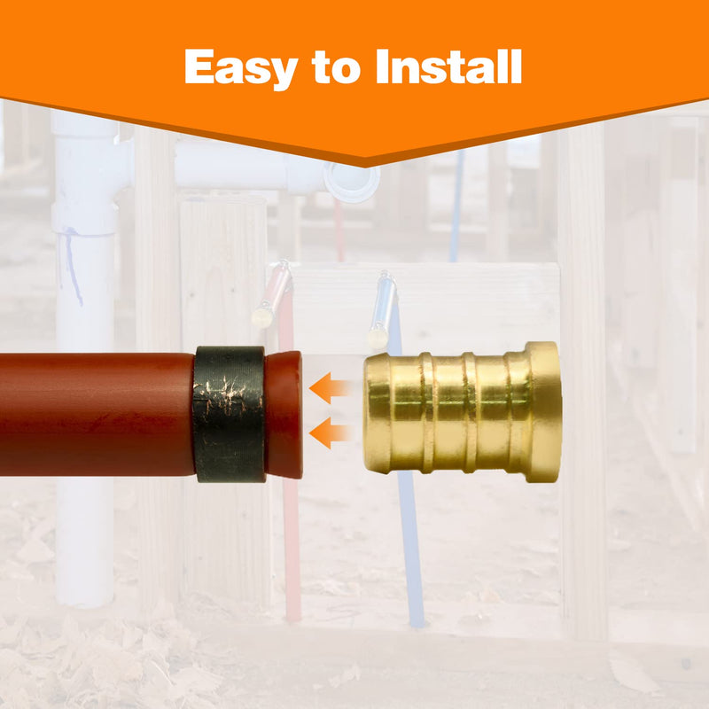 25 Pack 1/2" PEX Barb Plug End Cap, PEX Barb Plug End Cap, Brass PEX Barb Plug End Cap Pipe Fitting (1/2", 25pcs) 1/2"-25 Pack