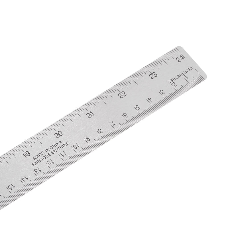 HARFINGTON Stainless Steel Rulers with Non-Skid Backing 61cm/24" Inch and Metric Metal Ruler Straight Edge Measuring Tool 24 Inch