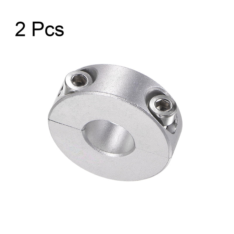 HARFINGTON 2pcs Double Split Shaft Collar for 12mm Shaft Set Screw Clamp-On Collars, 30mm OD, 10mm Width, for Stoppers, Position, Hold Timing Pulleys, Machine Tools, Industry, Anodization 12mm Bore