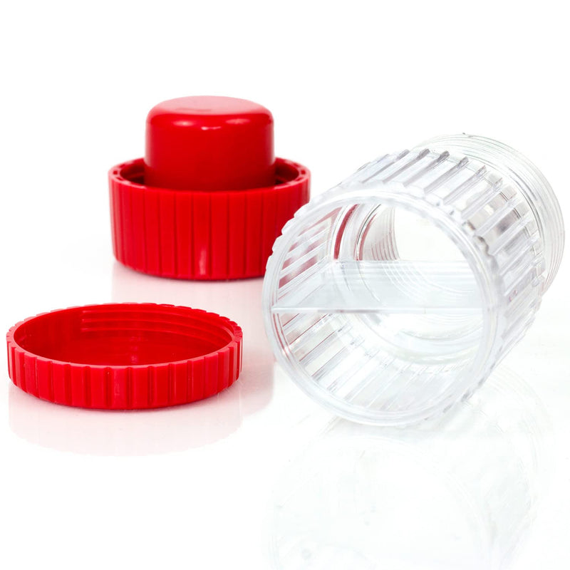 HealthSmart Pill Crusher and Grinder, Crushes Vitamins and Tablets, Holds Up to 2 Pills, With Ergonomic Grips, Red 1 Count (Pack of 1)