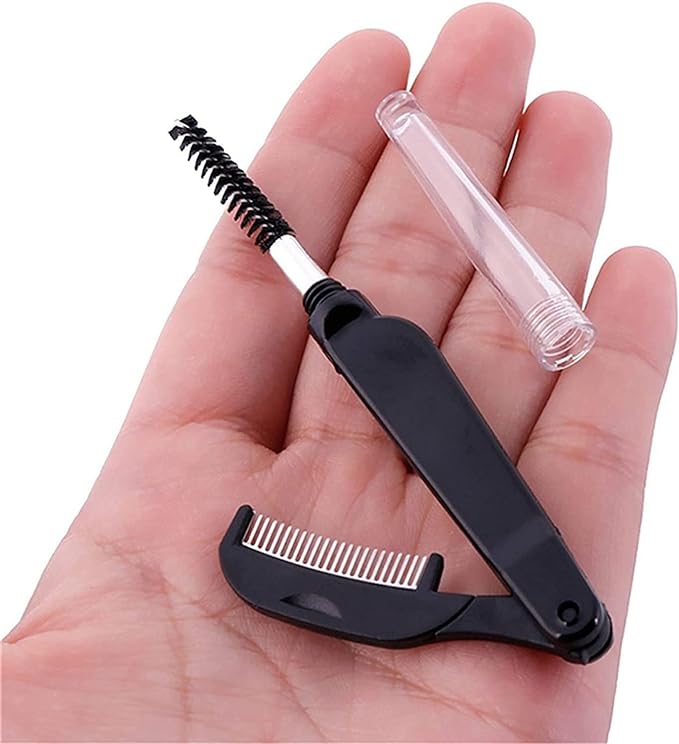 Eyelash Comb Eyebrow Comb Foldable Stainless Steel Brush Eyebrow Brush Makeup Tool - NewNest Australia