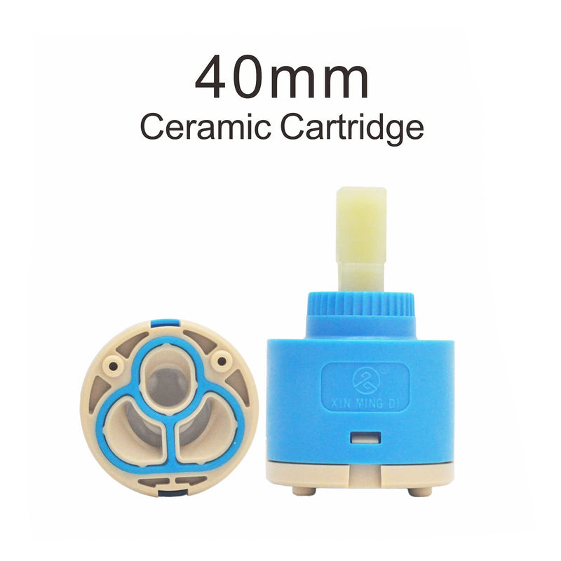 40mm MING DI Diameter Low Torque Ceramic Cartridge Without Distributor,Replacement for Single Handle Kitchen Basin Shower Faucet ，Ceramic Faucet Valve 40mm Low Torque（idle）