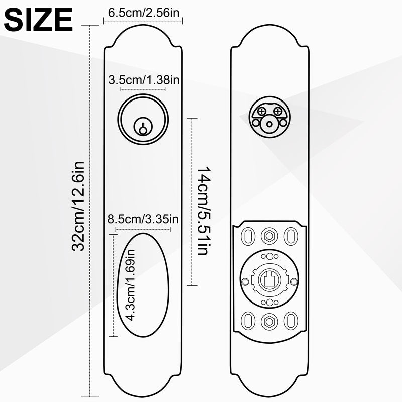 Modern Front Door Handle, Matte Black Entry Handle with Knob