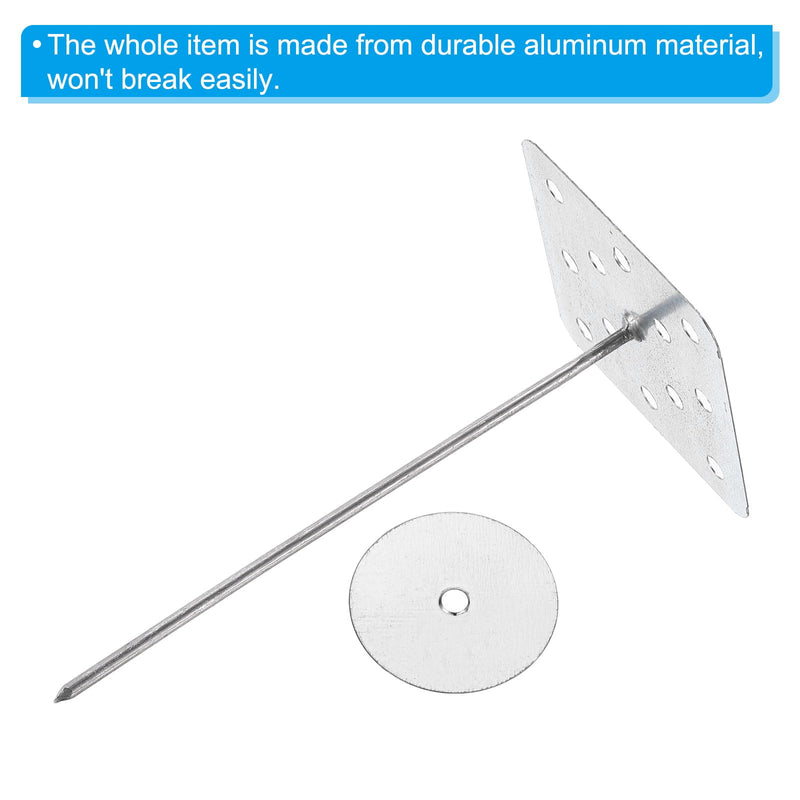PATIKIL 5.9 Inch Perforated Insulation Pins with Round Washers, 50 Pack Aluminum Insulating Nails Wall Plug for Fixing Foam Boards to Wall or Ceiling 150mm
